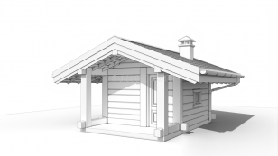 Русская паровая баня Элпис (  ставлафт. массив кедра,  14 м2 )